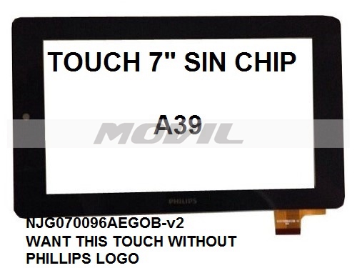 Touch tactil para tablet flex 7 inch SIN CHIP A39 NJG070096AGOB-V2    WITHOUT PHILLIPS LOGO